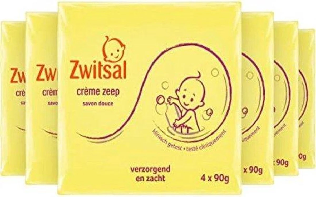 Zwitsal Zeep Crème - 8 Pakken Van 4 X 90 Gram - Voordeelverpakking - 32 Stuks A 90 Gram 2 Zwitsal Zeep Crème - 8 Pakken Van 4 X 90 Gram - Voordeelverpakking - 32 Stuks A 90 Gram - Afbeelding 2