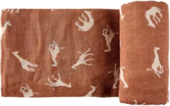HappyBear | Swaddle Hydrofiele Doek - Savanna | Extra Groot - 120cm | Inbakerdoek | 100% Zachte Tweelaags Katoenen Mousseline