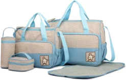 Miss Lulu Luiertas - 5-delige Verzorgingstas Set - Lichtblauw (9026 BE)