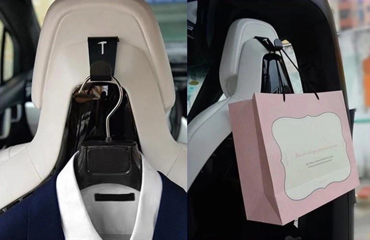 Tesla Model 3 S X Kledinghanger Auto Accessoires Kleerhanger Hoofdsteun Autostoel Organiser – Zwart 4 Tesla Model 3 S X Kledinghanger Auto Accessoires Kleerhanger Hoofdsteun Autostoel Organiser – Zwart - Afbeelding 4