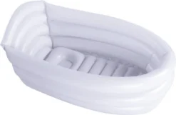 Bambino© Opblaasbaar Babybad - Lichtgrijs - 78 X 52 X 30 Cm | Ideaal Voor Op Reis | 0-12 Maanden