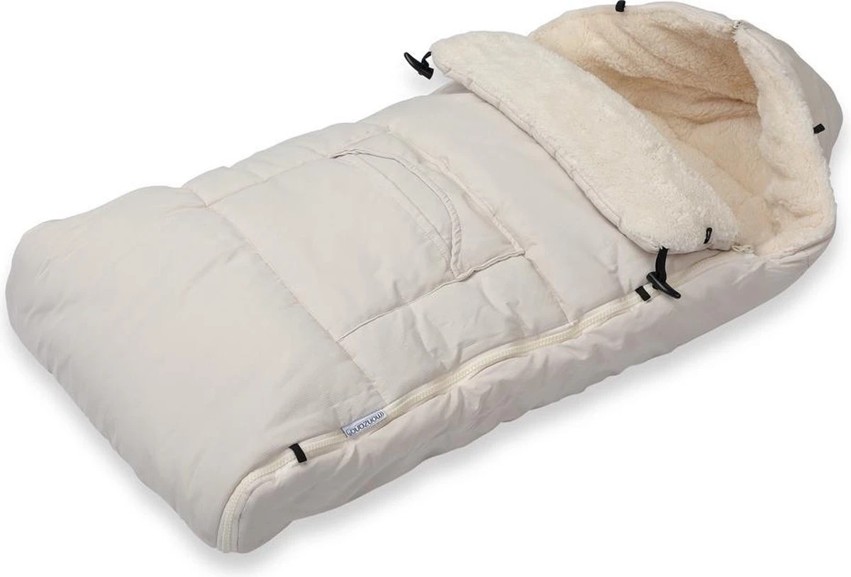 Monzana Kinderwagen Voetenzak Beige | Teddy | Maxi-Cosi | Met Opbergtas 12 Monzana Kinderwagen Voetenzak Beige | Teddy | Maxi-Cosi | Met Opbergtas - Afbeelding 12