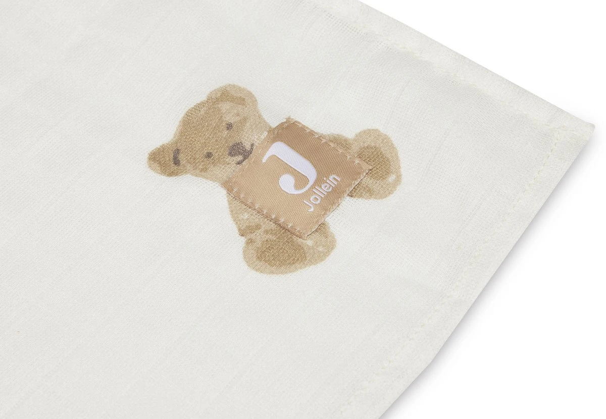 Jollein Hydrofiele Doek Large 115x115cm Teddy Bear- 2 Stuks 3 Jollein Hydrofiele Doek Large 115x115cm Teddy Bear- 2 Stuks - Afbeelding 3