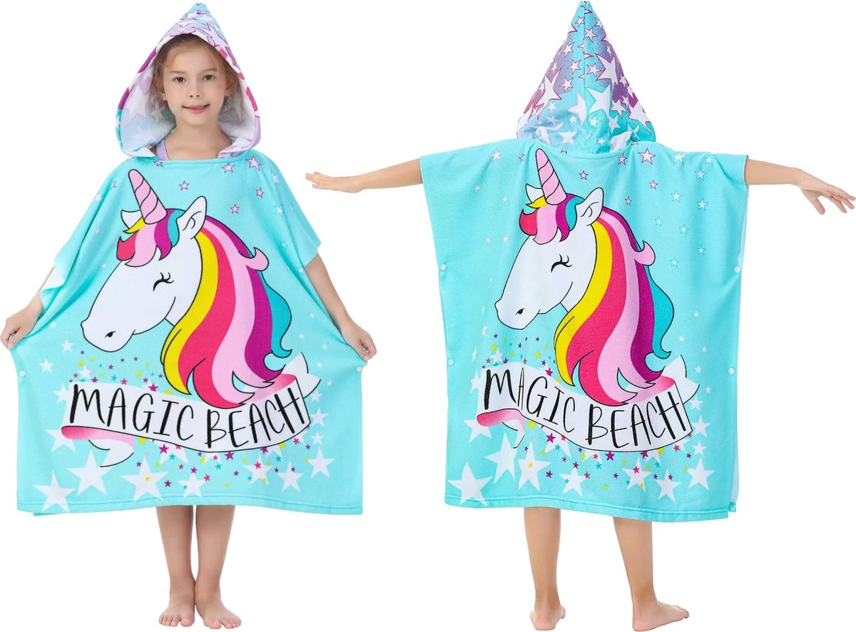 JAXY Badcape Baby - Badcape - Baby Badjas - Omslagdoek - Omslagdoek - Baby Handdoek Met Capuchon - Strandhanddoek - Badponcho - Poncho Handdoek - Microfiber - 60x90cm - Unicorn 2 JAXY Badcape Baby - Badcape - Baby Badjas - Omslagdoek - Omslagdoek - Baby Handdoek Met Capuchon - Strandhanddoek - Badponcho - Poncho Handdoek - Microfiber - 60x90cm - Unicorn - Afbeelding 2