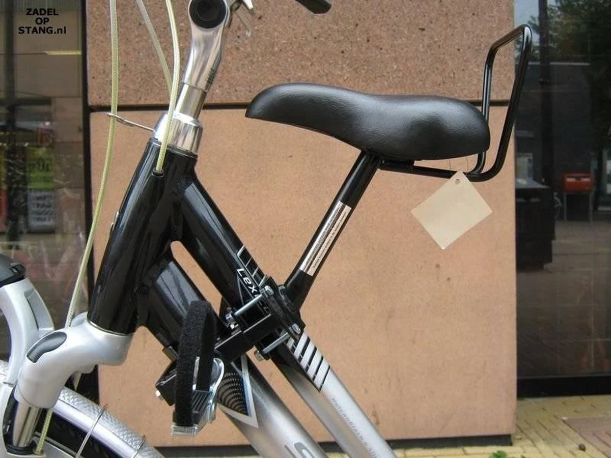 Zadel Op Stang Model 3 Kinderzitje Voor Damesfiets Met Dubbele Stang Met Dikke Onderbuis - Nooit Meer Zwaar Sturen 7 Zadel Op Stang Model 3 Kinderzitje Voor Damesfiets Met Dubbele Stang Met Dikke Onderbuis - Nooit Meer Zwaar Sturen - Afbeelding 7