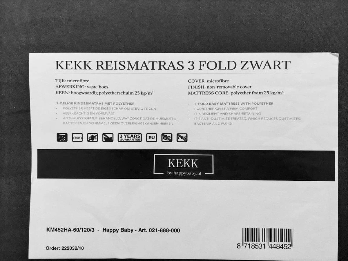 Campingbedmatras KEKK Compact Zwart Incl Tas 3 Campingbedmatras KEKK Compact Zwart Incl Tas - Afbeelding 3