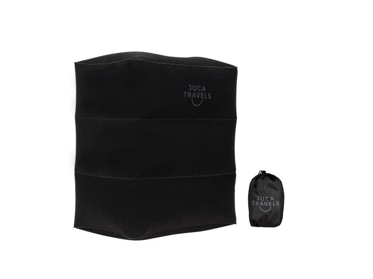 Juca Travels - Vliegtuigbedje - Voetkussen Opblaasbaar - Voetensteun - Voetenbankje - 3 Hoogte Standen - Reiskussen 2 Juca Travels - Vliegtuigbedje - Voetkussen Opblaasbaar - Voetensteun - Voetenbankje - 3 Hoogte Standen - Reiskussen - Afbeelding 2