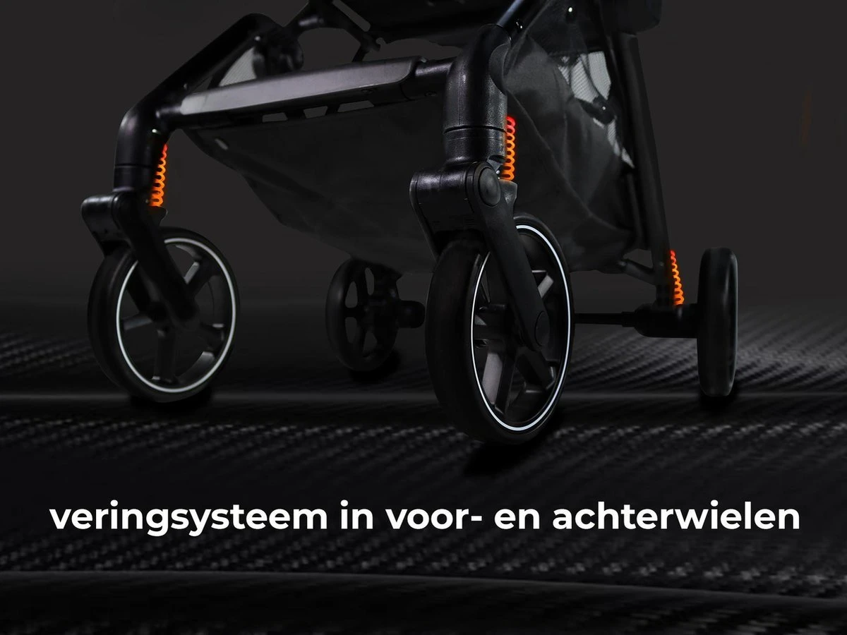 Deryan Luxe XP Buggy XL - Compact Lichtgewicht - Zwart - Aluminium Frame 10 Deryan Luxe XP Buggy XL - Compact Lichtgewicht - Zwart - Aluminium Frame - Afbeelding 10