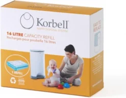Korbell Luieremmer Navulling - 15L Zak - 3 Stuks -Babyproducten Winkel 1200x931