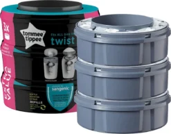 Tommee Tippee Twist & Click Milieuvriendelijke Luieremmer Navulling - Duurzaam Geproduceerde Greenfilm - 3 Stuks -Babyproducten Winkel 1200x936