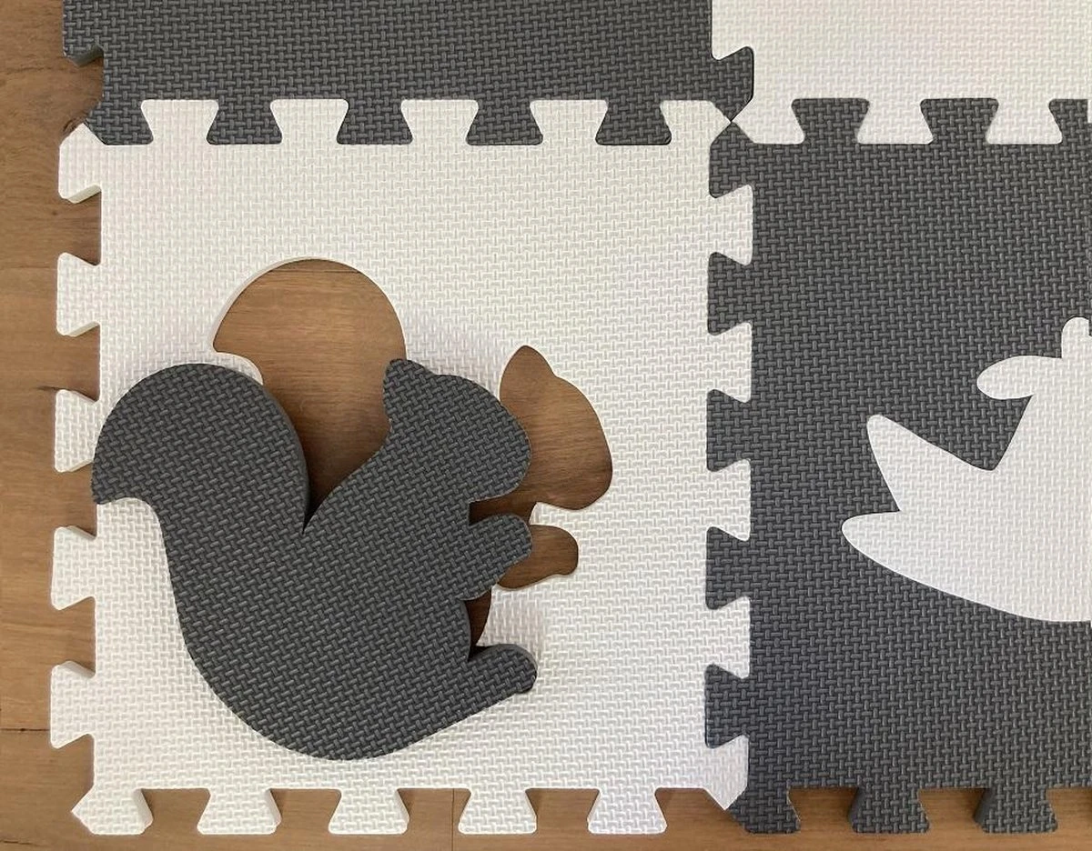 Merkloos Dieren Foam Puzzel Speelmat - 10 Speelmatten - Uitneembare Figuren - Grijs - Wit - Puzzelmat 90x90x1cm 2 Merkloos Dieren Foam Puzzel Speelmat - 10 Speelmatten - Uitneembare Figuren - Grijs - Wit - Puzzelmat 90x90x1cm - Afbeelding 2