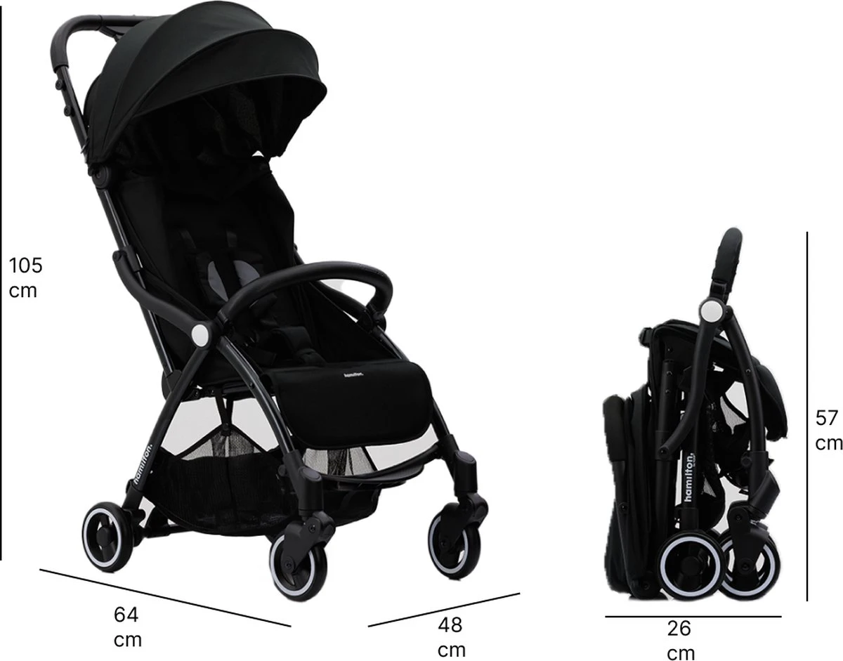 Hamilton By Yoop X1 Plus Buggy – Nieuw, Hoger, Uitgebreider 2023 Model – Premium Stroller Met One Hand Folding Technologie – Zwart – Lichte, Verstelbare En Wendbare Kinderwagen Met Vele Gemakken 20 Hamilton By Yoop X1 Plus Buggy – Nieuw, Hoger, Uitgebreider 2023 Model – Premium Stroller Met One Hand Folding Technologie – Zwart – Lichte, Verstelbare En Wendbare Kinderwagen Met Vele Gemakken - Afbeelding 20
