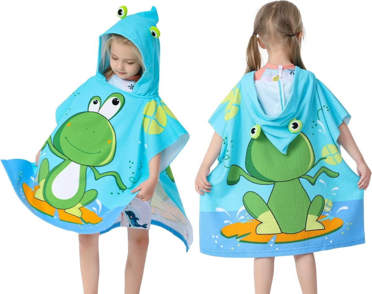 JAXY Badcape Baby - Badcape - Baby Badjas - Omslagdoek - Omslagdoek - Baby Handdoek Met Capuchon - Strandhanddoek - Badponcho - Poncho Handdoek - Microfiber - 60x90cm - Kikker 2 JAXY Badcape Baby - Badcape - Baby Badjas - Omslagdoek - Omslagdoek - Baby Handdoek Met Capuchon - Strandhanddoek - Badponcho - Poncho Handdoek - Microfiber - 60x90cm - Kikker - Afbeelding 2