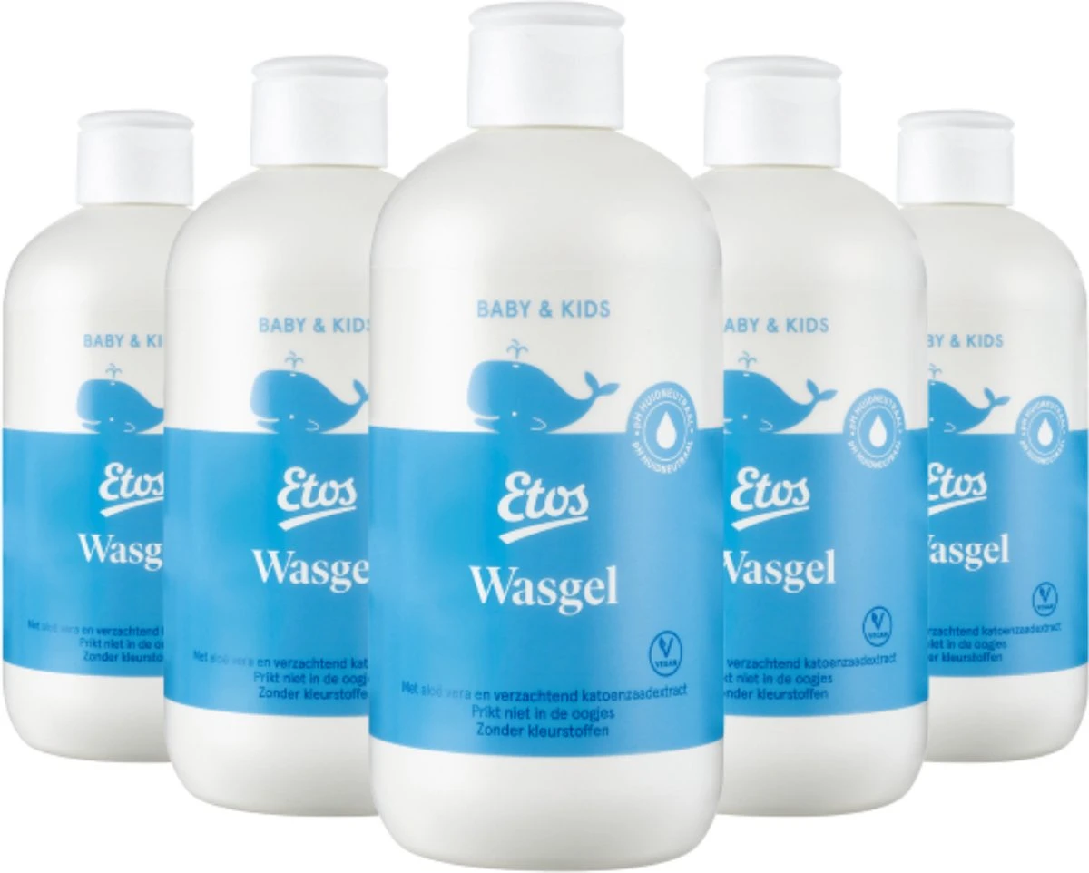 Etos Baby Wasgel - Vegan - 5 X 300 ML - Voordeelverpakking 1 Etos Baby Wasgel - Vegan - 5 X 300 ML - Voordeelverpakking