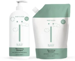 Naïf Voedende Shampoo - Pompfles En Navulverpakking - Baby's En Kids - Verpakking 2x 500ml - Met Natuurlijke Ingrediënten