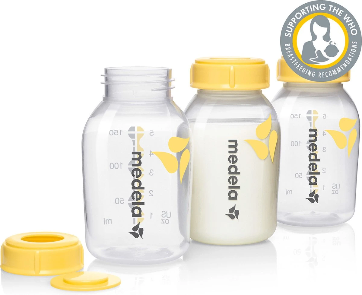 Medela Moedermelkflesje Afkolven Bewaren Invriezen Voeden Medela Fles - 150 Ml - 3 Stuks 1 Medela Moedermelkflesje Afkolven Bewaren Invriezen Voeden Medela Fles - 150 Ml - 3 Stuks