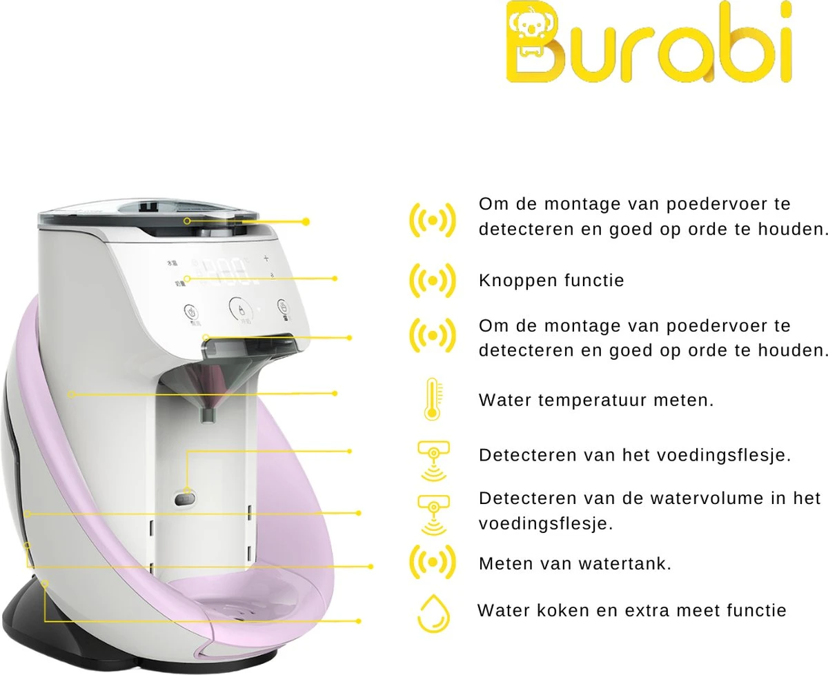 BURABI Automatische Baby Fles Maker | Fles Voeding Apparaat | Baby Senseo | Met App | Baby Verzorging | Baby Melk | Fles Bereiding | Babymelk | Baby Voeding 5 BURABI Automatische Baby Fles Maker | Fles Voeding Apparaat | Baby Senseo | Met App | Baby Verzorging | Baby Melk | Fles Bereiding | Babymelk | Baby Voeding - Afbeelding 5