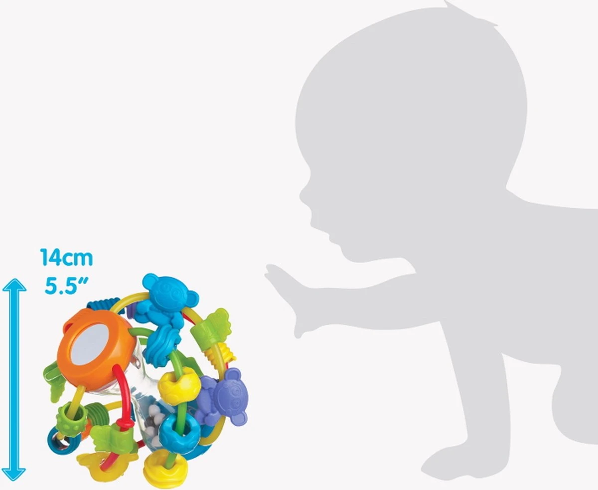 Playgro Speel En Leerbal - Grijp- En Bijtspeelgoed - Klikklak Geluiden - Spiegeltje - Kralen - Cilinder Met Rattelende Ballen 3 Playgro Speel En Leerbal - Grijp- En Bijtspeelgoed - Klikklak Geluiden - Spiegeltje - Kralen - Cilinder Met Rattelende Ballen - Afbeelding 3