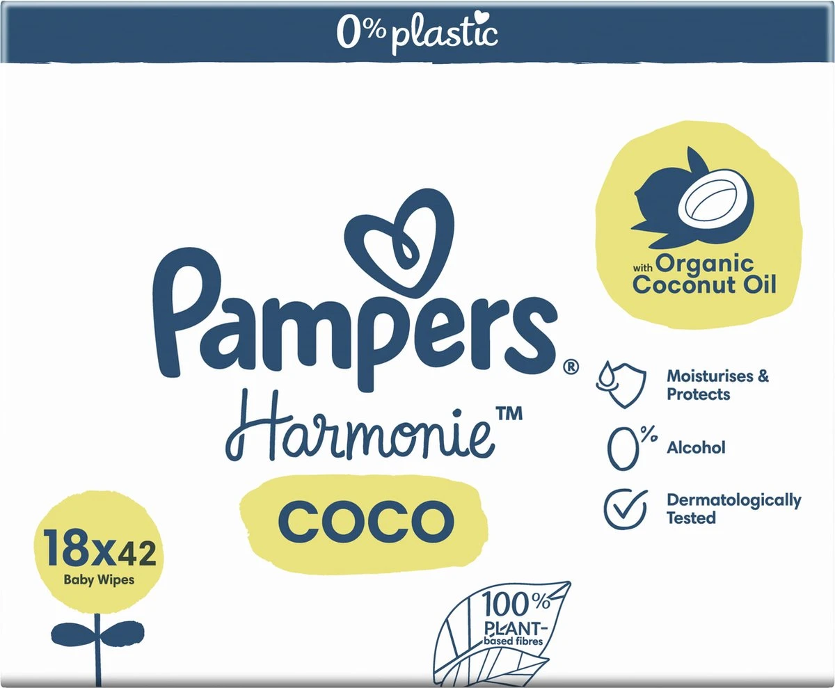 Pampers® Pampers Harmonie Coco - Billendoekjes Met Biologische Kokosolie - 756 Doekjes 4 Pampers® Pampers Harmonie Coco - Billendoekjes Met Biologische Kokosolie - 756 Doekjes - Afbeelding 4