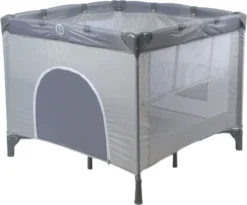 Ding Deluxe Inklapbare Box - Babybox - Grijs - Incl. Bodemverhoger