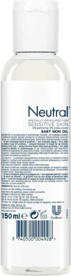 Neutral Baby Parfumvrij Huidolie Voor De Gevoelige Babyhuid 150 Ml 24 Neutral Baby Parfumvrij Huidolie Voor De Gevoelige Babyhuid 150 Ml -Babyproducten Winkel 311x1200