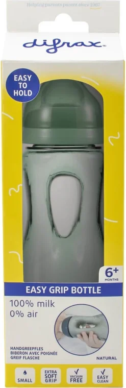Difrax Handgreep Babyfles 240 Ml Natural - Anti-Colic - Sage|Groen -Babyproducten Winkel 390x1200