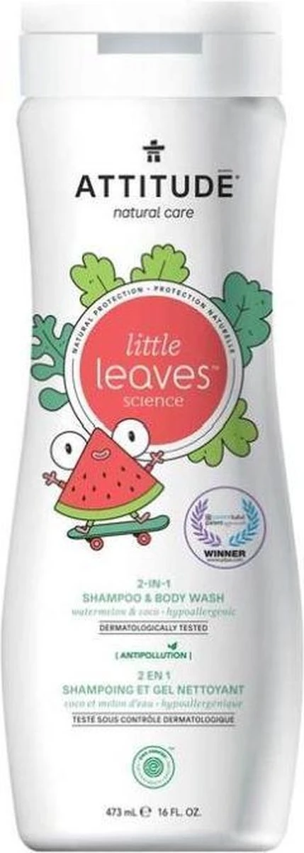 Attitude Little Leaves 2-in-1 Shampoo Watermeloen & Kokos 1 Attitude Little Leaves 2-in-1 Shampoo Watermeloen & Kokos