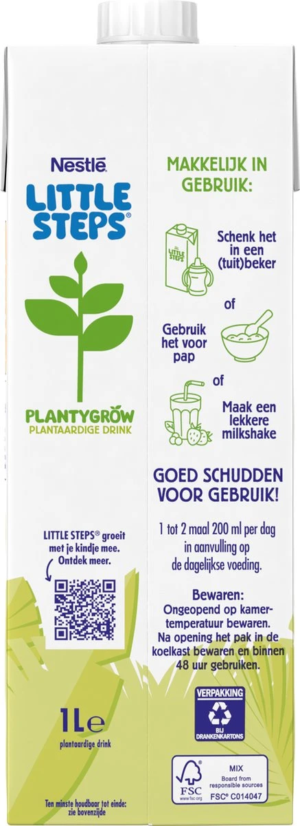 Nestlé LITTLE STEPS® Plantygrow Plantaardige Drink 1-3+jaar 2 Nestlé LITTLE STEPS® Plantygrow Plantaardige Drink 1-3+jaar - Afbeelding 2