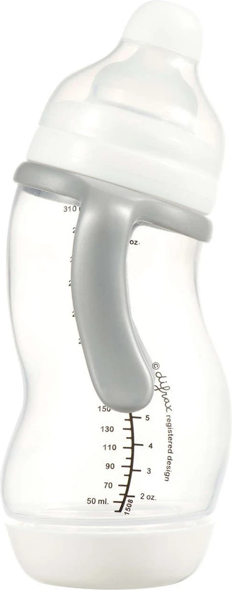 Difrax Papfles XL 310 Ml Wide - Anti-Colic - Wit/Transparant - 1 Stuk 1 Difrax Papfles XL 310 Ml Wide - Anti-Colic - Wit/Transparant - 1 Stuk