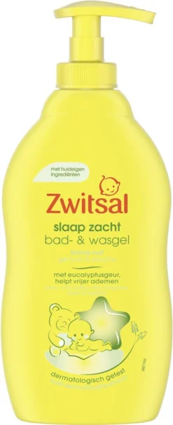 Zwitsal - Slaap Zacht - Bad & Wasgel - Eucalyptus - 400ml -Babyproducten Winkel 490x1200 3