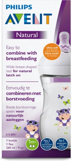 Philips Avent Natural Babyfles - SCF070/22 Babyfles (1m+) Voor Langzame Toevoer - 1x -Babyproducten Winkel 534x1200 2