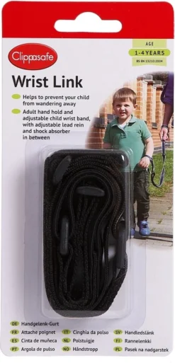 Polstuigje Kind - Wandelkoord - Looplijn Kinderen - Clippasafe Zwart