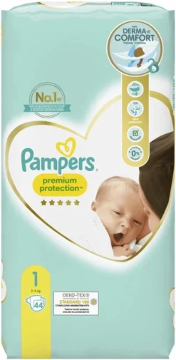 Pampers® Pampers Premium Protection - Maat 1 (New Born) 2-5 Kg - 88 Stuks - Luiers