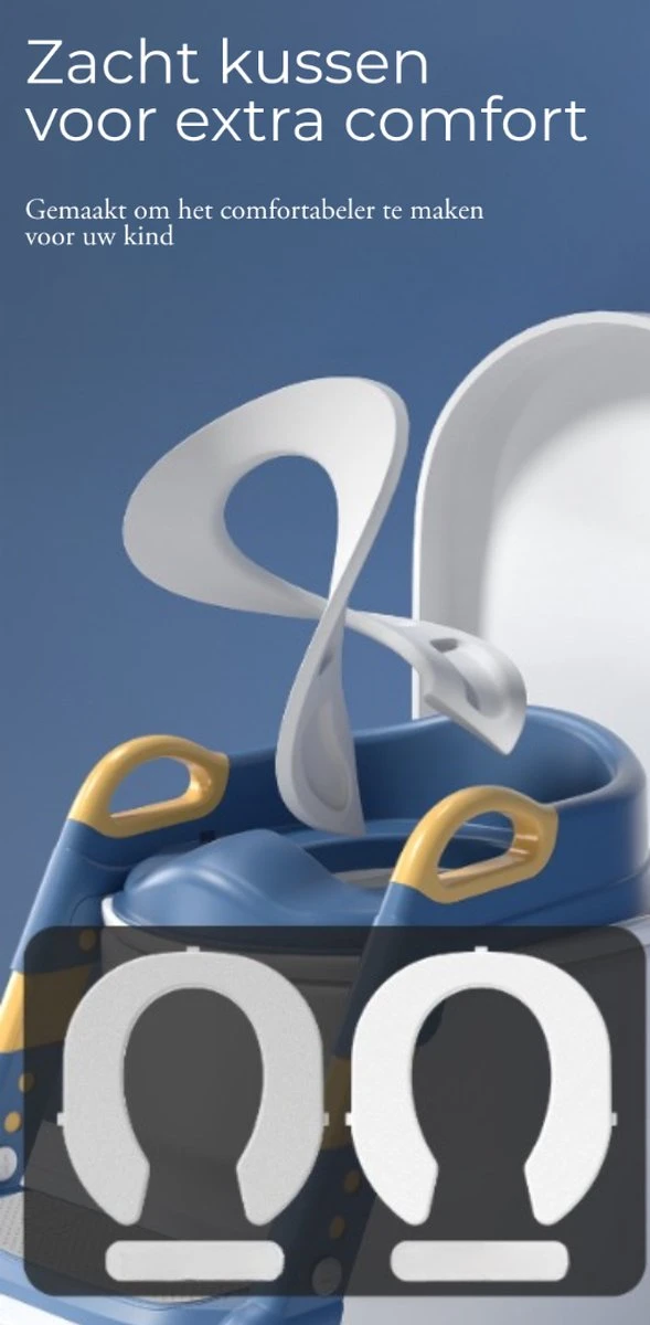 WC Verkleiner- WC Verkleiner Met Trapje- Extra Veilig- Opvouwbaar- Verstelbaar - Grijs & Wit - Toilet Trainer Voor Kind En Peuter 2 WC Verkleiner- WC Verkleiner Met Trapje- Extra Veilig- Opvouwbaar- Verstelbaar - Grijs & Wit - Toilet Trainer Voor Kind En Peuter - Afbeelding 2