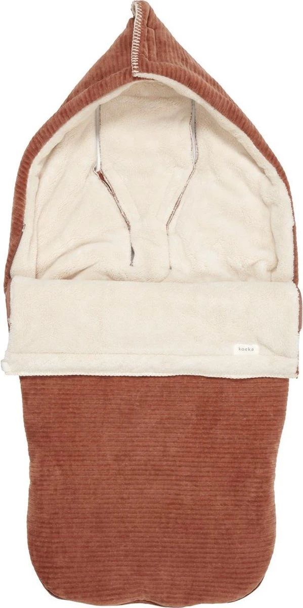 Koeka Vik Voetenzak Voor Buggy - Corduroy Met Teddy - Bruin 1 Koeka Vik Voetenzak Voor Buggy - Corduroy Met Teddy - Bruin