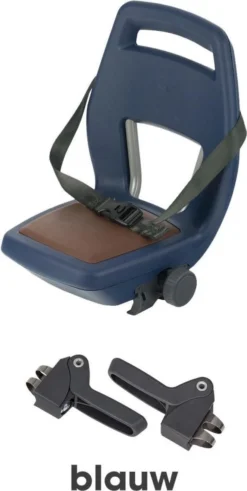 Qibbel 6+ Junior Fietsstoeltje Achter - Blauw Met Bruin Kussentje -Babyproducten Winkel 604x1200