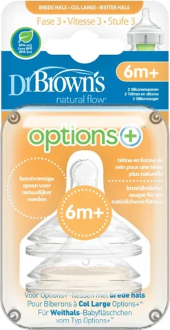Dr. Brown's Options+ Anti-colic Fles Speen - Fase 3 - Voor Brede Halsfles - 2 Stuks 10 Dr. Brown's Options+ Anti-colic Fles Speen - Fase 3 - Voor Brede Halsfles - 2 Stuks -Babyproducten Winkel 618x1200 4