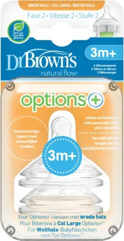 Dr. Brown's Options+ Anti-colic Fles Speen Fase 2 Brede Halsfles (2 St) 5 Dr. Brown's Options+ Anti-colic Fles Speen Fase 2 Brede Halsfles (2 St) -Babyproducten Winkel 619x1200 4