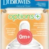 Dr. Brown's Options+ Anti-colic Fles Speen - Fase 1 - Voor Brede Halsfles - 2 Stuks