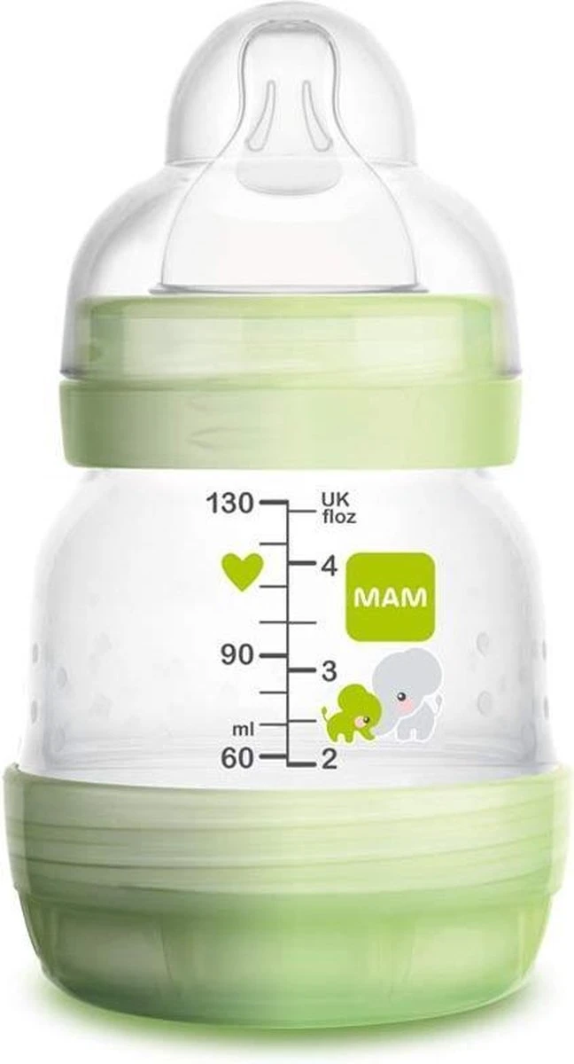 Mam Easy Anti Colic Zuigfles 130ml | Groen | Vanaf 0 Maanden | Ideale Drinkfles In Combinatie Met Borstvoeding 1 Mam Easy Anti Colic Zuigfles 130ml | Groen | Vanaf 0 Maanden | Ideale Drinkfles In Combinatie Met Borstvoeding