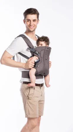 Fillikid Baby Draagzak 4 In 1 Ergonomisch - Buikdrager - Rugdrager - Multifunctioneel - Grijs -Babyproducten Winkel 664x1200 4
