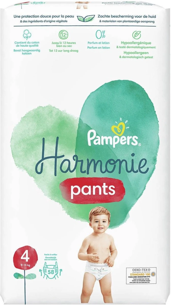 Pampers® Pampers Harmonie Pants Maat 4 (9kg-15kg) - Mega Pack 2 X 64 Luierbroekjes 9 Pampers® Pampers Harmonie Pants Maat 4 (9kg-15kg) - Mega Pack 2 X 64 Luierbroekjes - Afbeelding 9