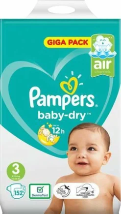 Pampers® Pampers Baby Dry Luiers Maat 3 (6-10 Kg) 152 Stuks