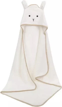 IL BAMBINI - Zachte Baby Badponcho - Fleece Handdoek - Omslagdoek - Badcape - 90x90 Cm - Wit