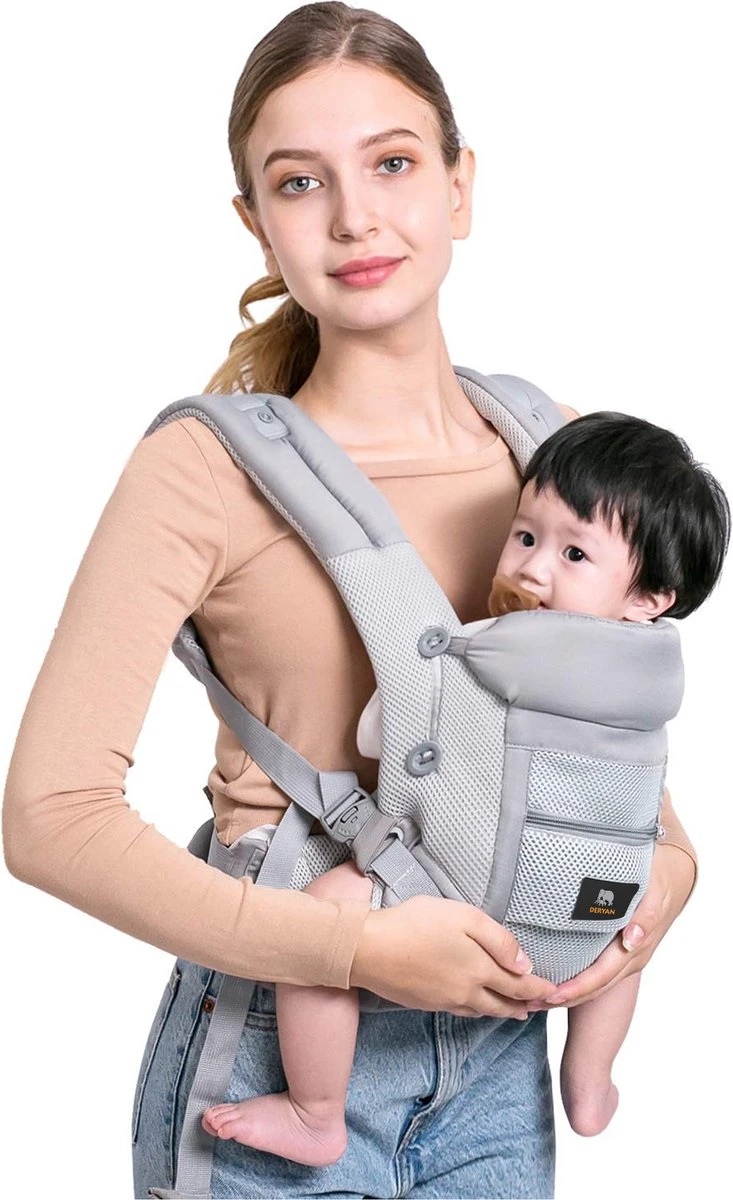 Deryan Meinkind Draagzak - Buikdrager 4-in-1 Antraciet/Grijs 1 Deryan Meinkind Draagzak - Buikdrager 4-in-1 Antraciet/Grijs