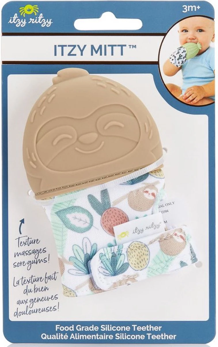 Itzy Ritzy - Itzy Mitt™ - Baby Bijtwant - Beige Luiaard 3 Itzy Ritzy - Itzy Mitt™ - Baby Bijtwant - Beige Luiaard - Afbeelding 3