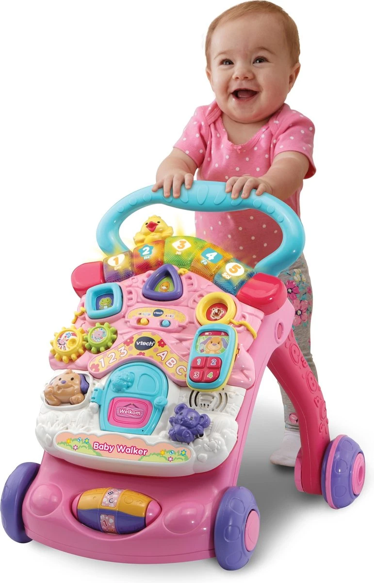 VTech 2 In 1 Baby Walker - Educatief Babyspeelgoed - Roze - 9 Tot 36 Maanden 2 VTech 2 In 1 Baby Walker - Educatief Babyspeelgoed - Roze - 9 Tot 36 Maanden - Afbeelding 2