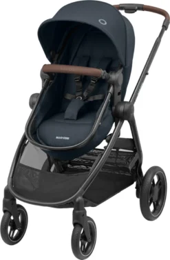 Maxi-Cosi Zelia³ Kinderwagen - Essential Graphite (zwart Frame + Bruin Leer)