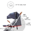 WOOSH New Buggy - Antraciet - One Hand Folding - 3 Slaapstanden - Wandelwagen Tot 25 Kg - Gratis Extra's