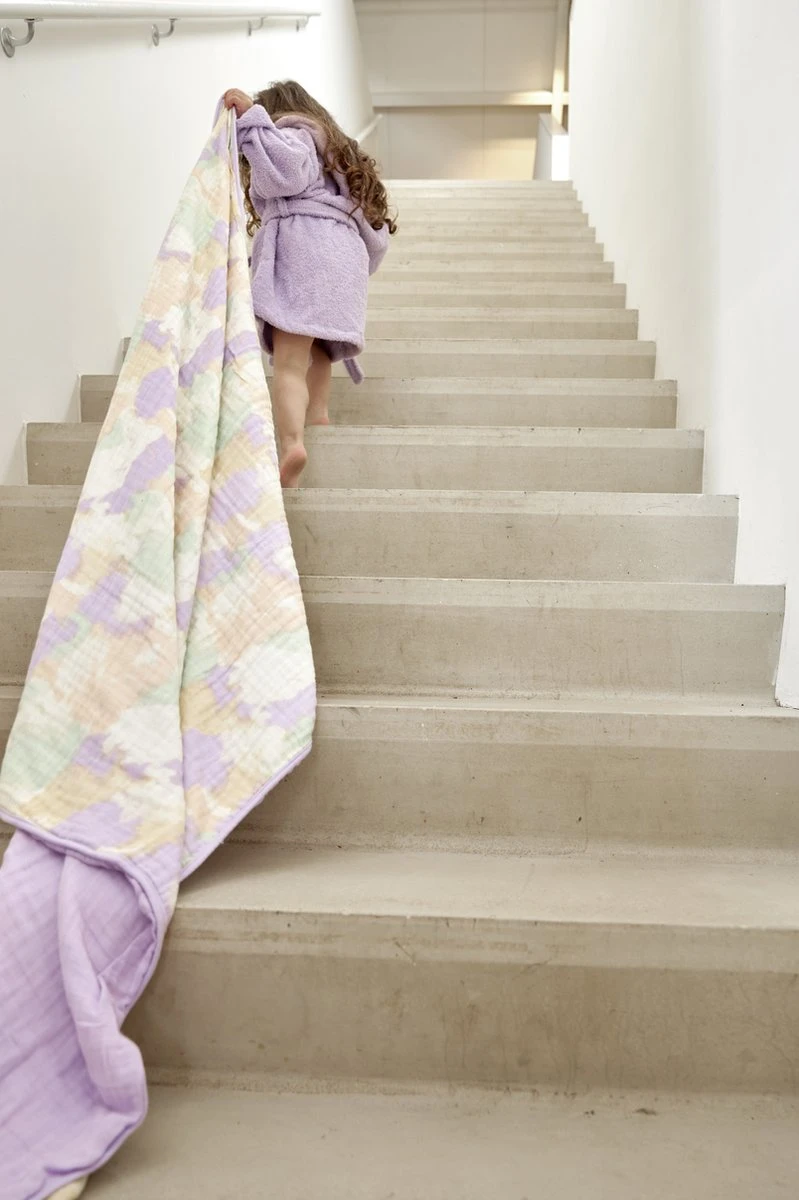 Meyco Baby Badjas Basic Badstof - 98/104 - Soft Lilac 4 Meyco Baby Badjas Basic Badstof - 98/104 - Soft Lilac - Afbeelding 4